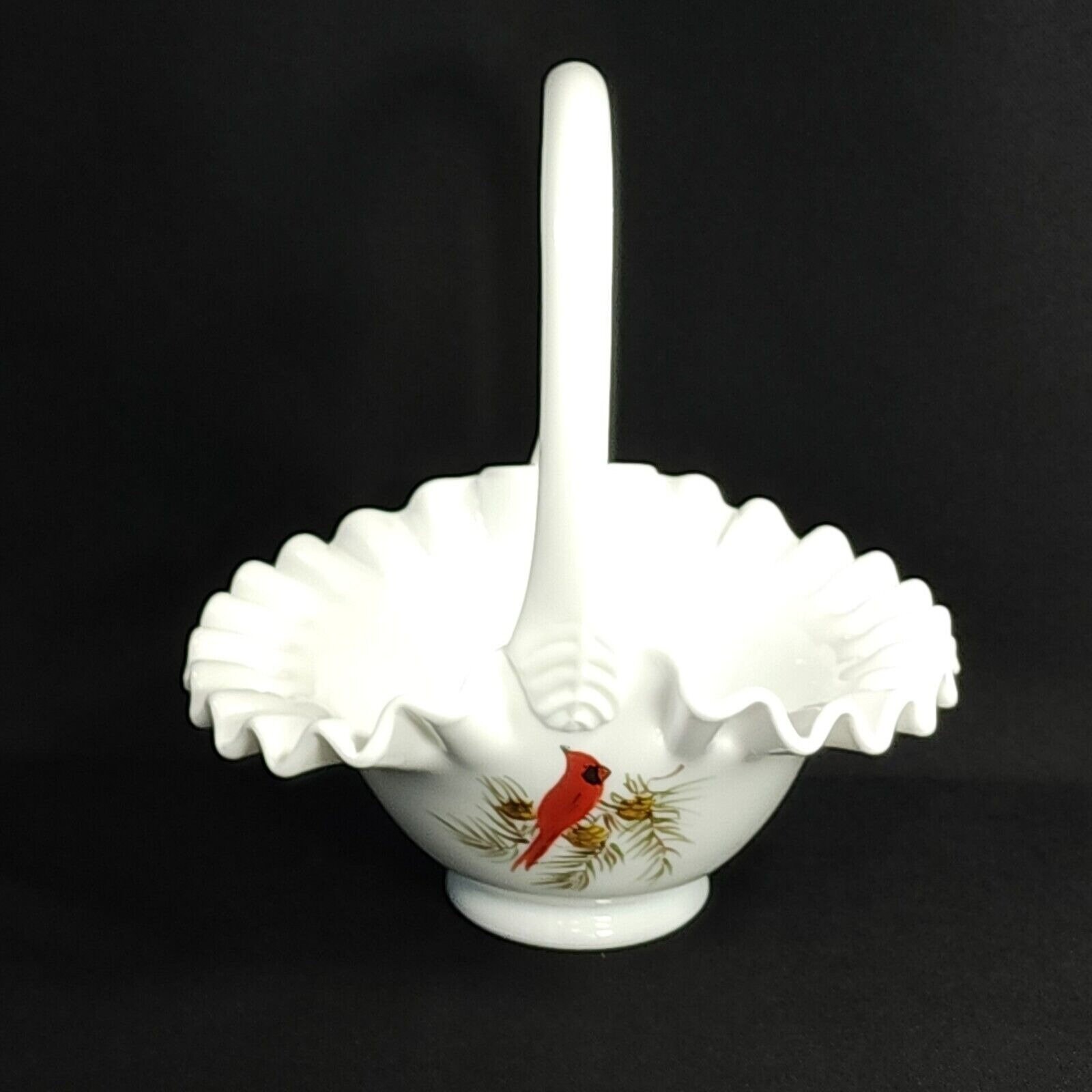 1982 Fenton cardinals plate, hand painted by