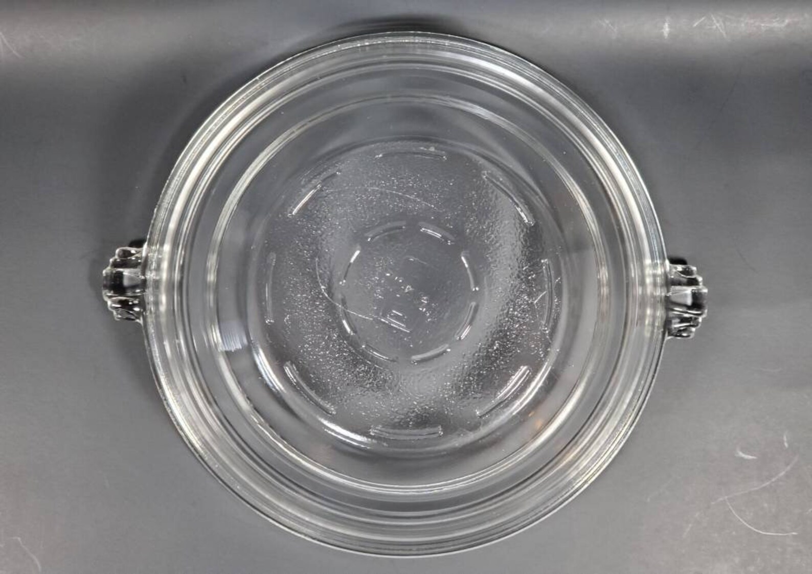 Glasbake Mckee Round Clear Glass Casserole With Lid / Art Deco / 055 /