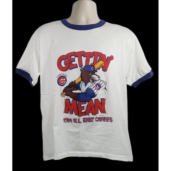Vintage 1984 Chicago Cubs Ringer T Shirt Gettin' … - image 2