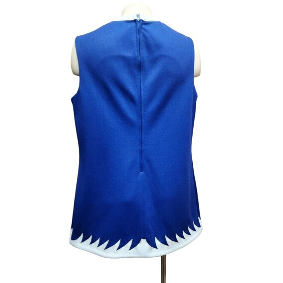 Vintage 1960s Mod Sleeveless Mini Dress / Navy Bl… - image 3