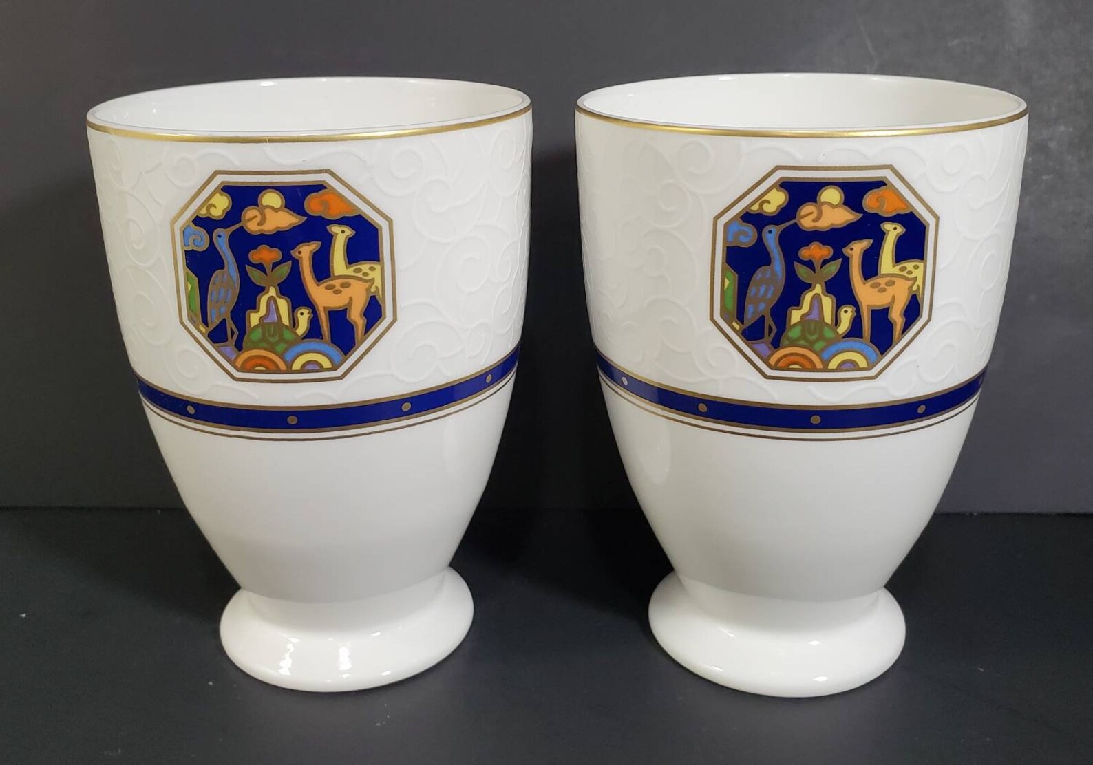 Hankook Bone China Tea Cups / Set of 2 / Animal Motif / NEW Etsy UK