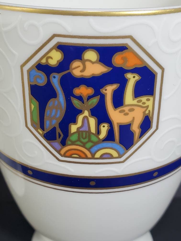 Hankook Bone China Tea Cups / Set of 2 / Animal Motif / NEW Etsy