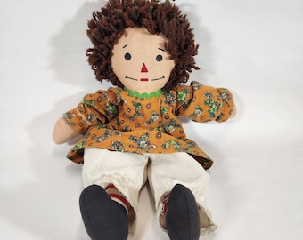 green emerald velvet dress Pretty in Polka Dots, Raggedy Ann, 12 inch doll – The Doll Maker