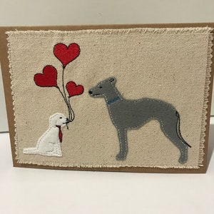 Whippet - Lurcher - Greyhound - Sighthound  - Valentine Card - Birthday - Dog Lovers Cards