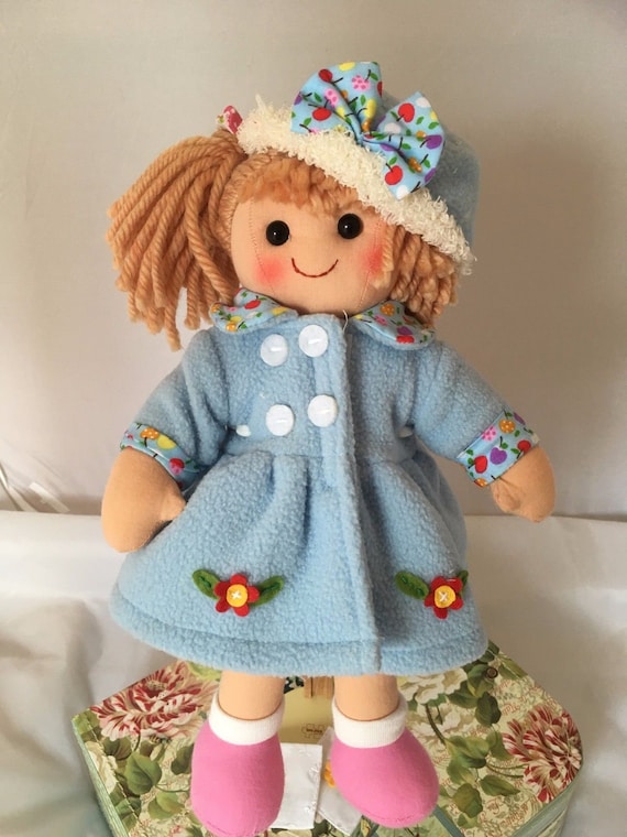 Rag Doll Set 28cms With 2 Outfits Dress Coat Personalised Girls Gift Ragdoll