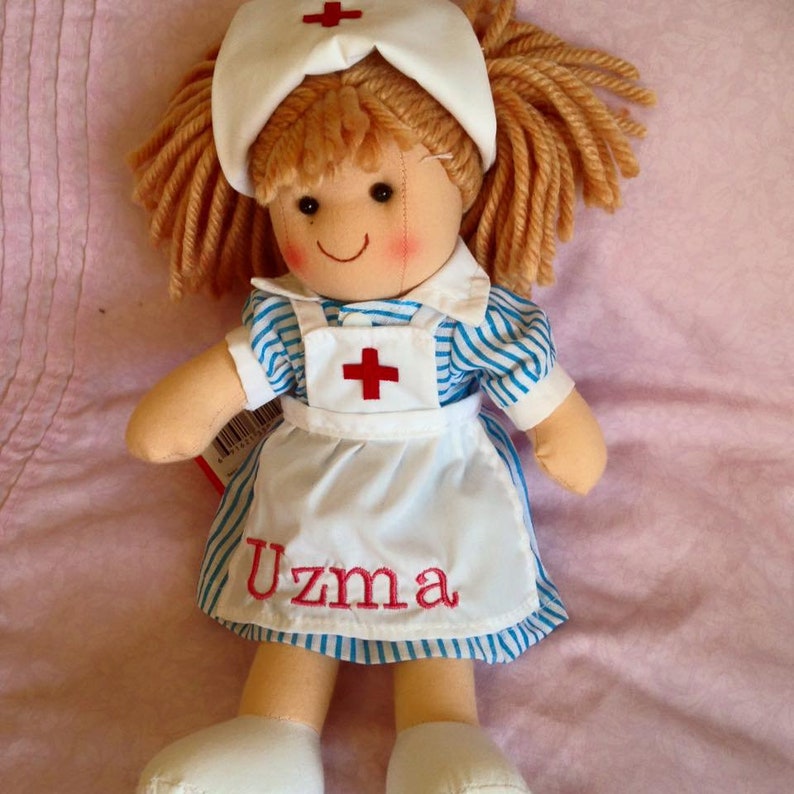 Rag Doll Nurse Nancy 28 cms Personalised Lovely Girl's | Etsy