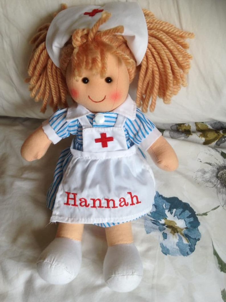 Rag Doll Nurse Nancy 28 Cms Personalised Lovely Girl's - Etsy Israel