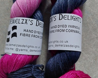 Hand dyed sock yarn 100g . Ysella