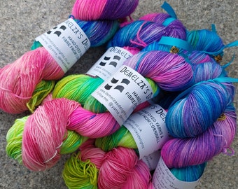 Hand dyed sock yarn 100g . Aswen