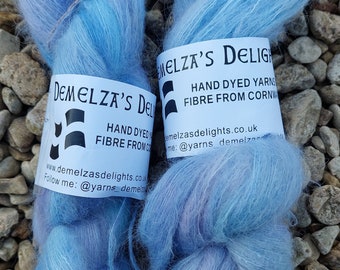 Suri Alpaca and silk lace weight fluff, 50g . Mermaid of Zennor