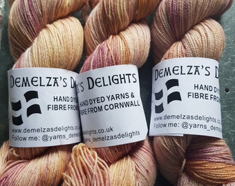 Hand dyed sock yarn 100g . Camel Valley