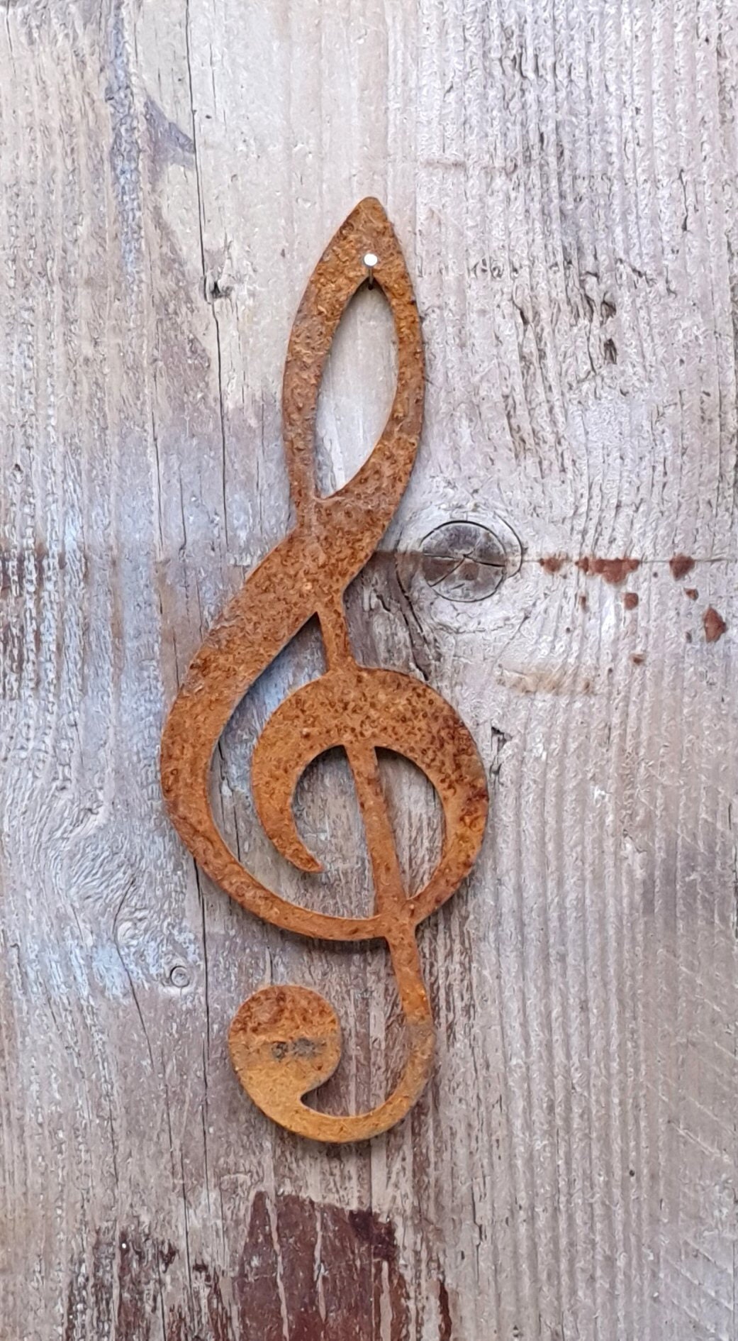 Rusty Clef Note Rusty Letter/flat Metal Treble Clef/rusty Musical Note/metal/rust ...