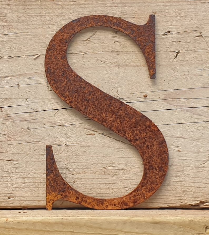 Rusty Letter / Flat Metal S / Letter S / Metal / Letter / Etsy