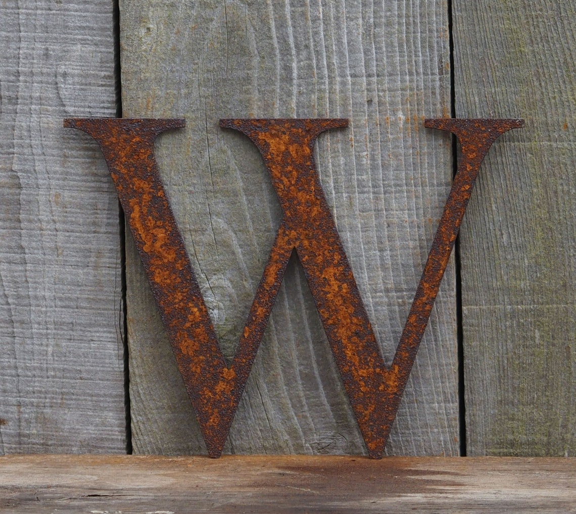 Rusty Letter / Flat Metal Rusty Letter W / Metal / Letter / Etsy