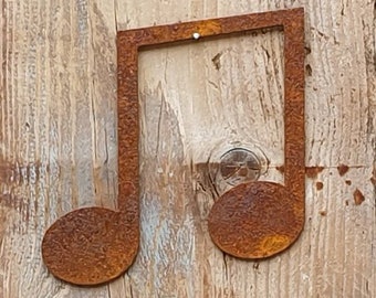 Rusty Letter/Flat Metal Quaver/Eighth Note/Music/Musical Note/Rusty Note/Metal/Garden/Industrial/Vintage/Rust/Rustic/Gift/Wedding/Home/ 15cm