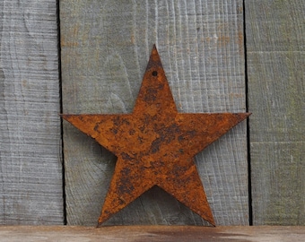 Set of 2 Rusty Stars / Rust / Flat Metal Star / Metal / Small / Garden / Industrial / Vintage / Rustic / Floral / Gift / Wedding / Home 15cm