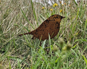 Rusty Plant Pot Decoration / Border Decor / Garden Decoration - 3 Designs Robin / Wren / Moon Hare