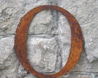 Flat Metal Rusty Letter O / Metal / Letter / Garden / Industrial / Vintage / Rustic / Floral / Gift / Wedding / Home / 25cm