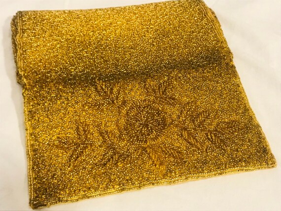 Gold Beaded Clutch - image 4