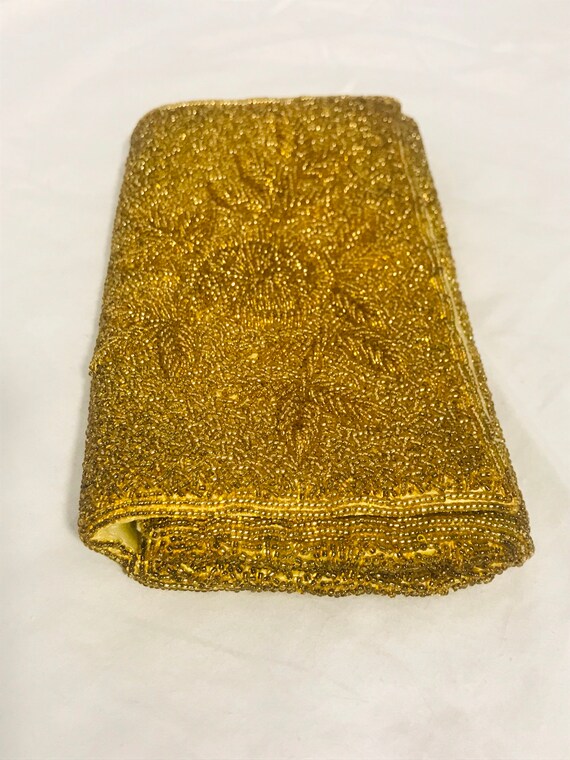 Gold Beaded Clutch - image 8