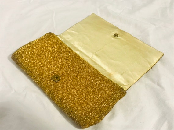 Gold Beaded Clutch - image 10