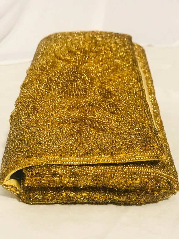 Gold Beaded Clutch Gem
