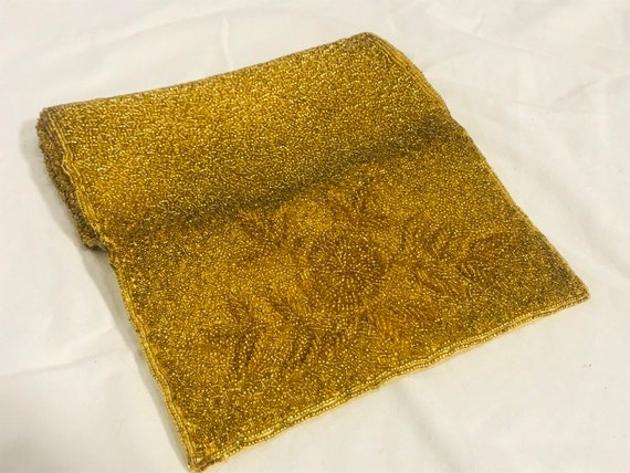 Gold Beaded Clutch - image 3