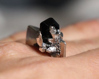 bague en argent 925 et onyx noir