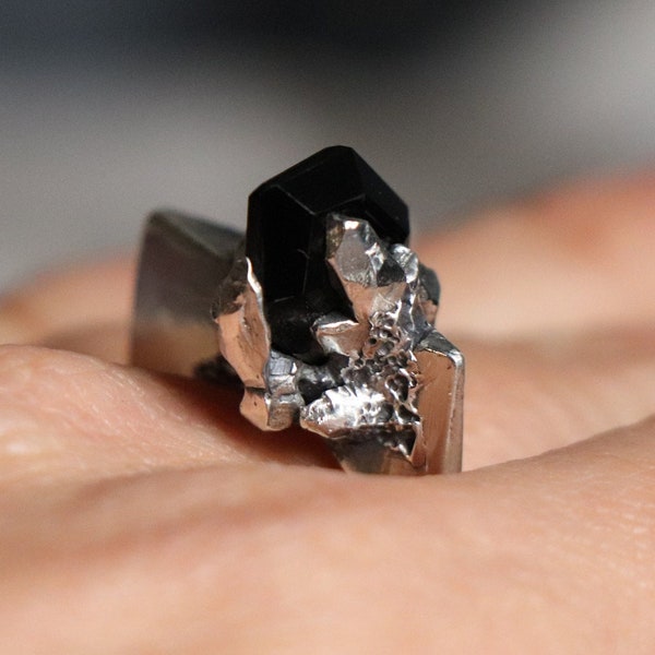 bague en argent 925 et onyx noir