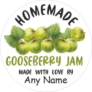 39 personalised gooseberry jam jar labels, stickers