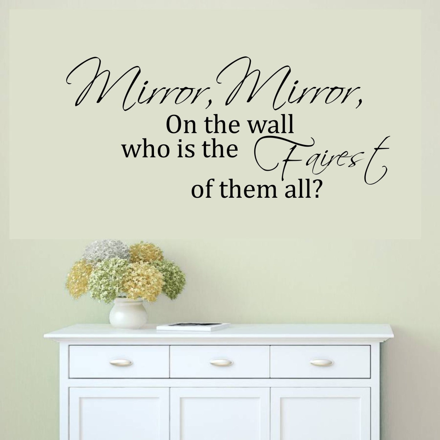 Mirror Mirror on the Wall Who is the Fairest of Them All Vinyl Wall Decal Sticker Snow White