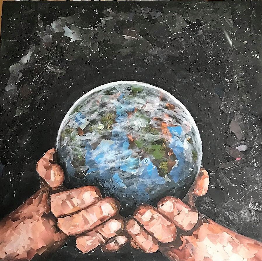 The Whole World In Our Hands Recycled Paper Art Print Etsy