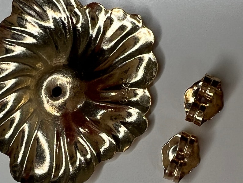 Vintage 14K Gold Flower Earring Jackets With Pearl Stud Etsy