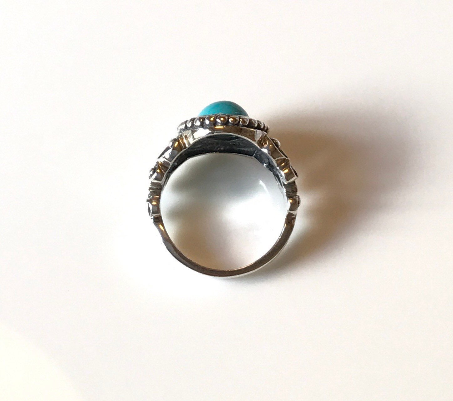 Vintage AVON Sterling Silver Turquoise Cabochon Oblong Ornate ...