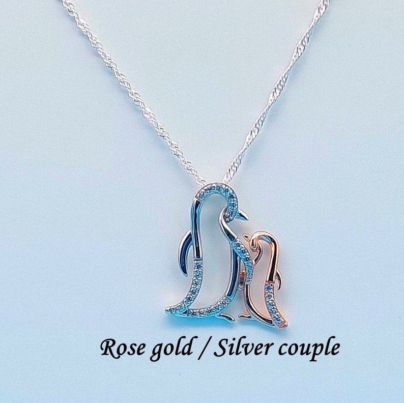 Personalisable penguin themed Valentines gift box Love on the Rocks with choice of beautiful penguin pendants