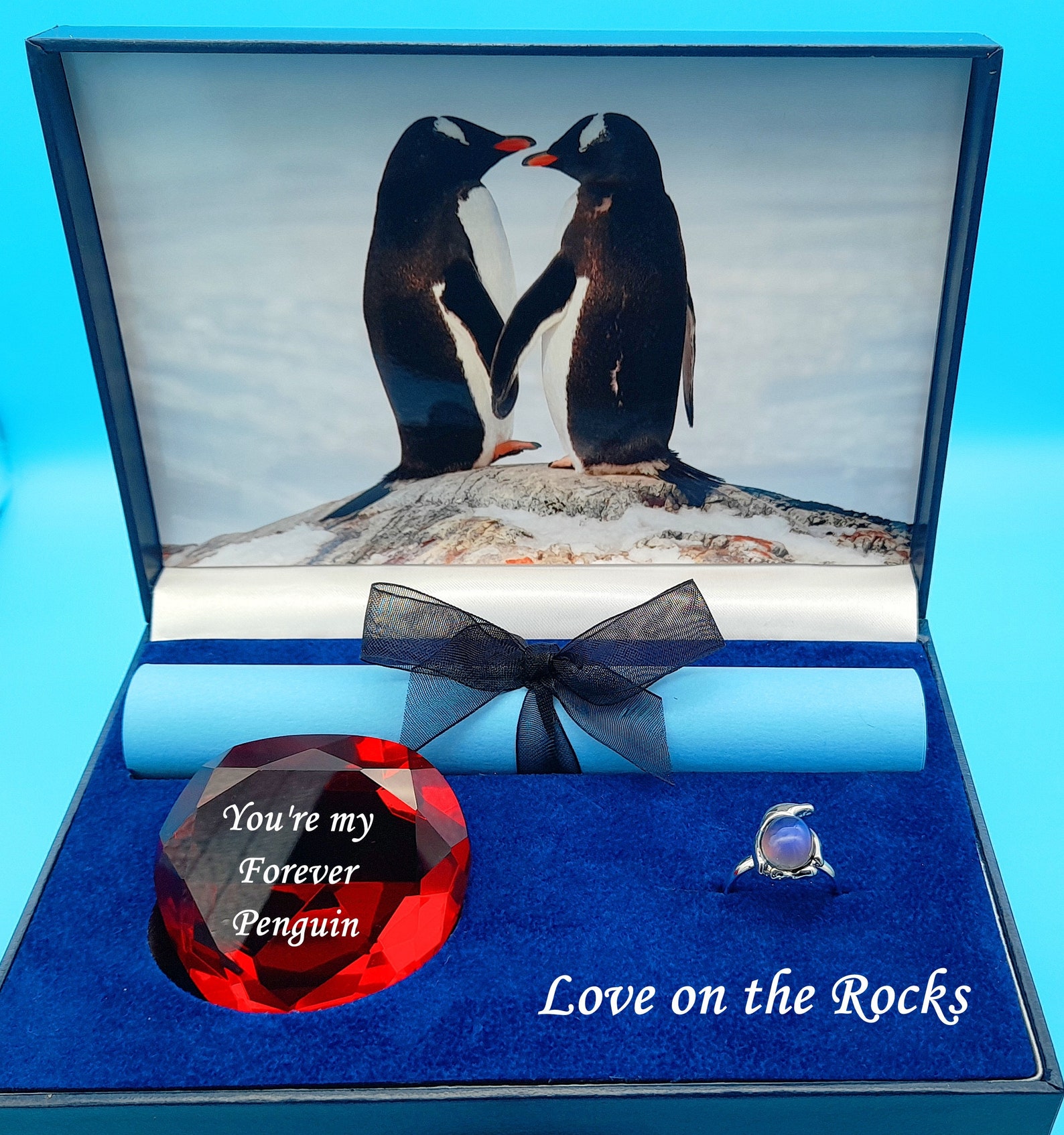 Propose like a Penguin Kissing Penguins themed Proposal gift Etsy
