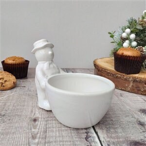 Ceramic Trinket/Treat/Sweet Dish with Snowman Figure - Christmas decor