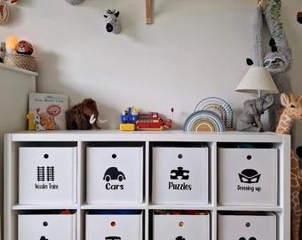 Toy Storage labels - vinyl decals - great for organising children's room