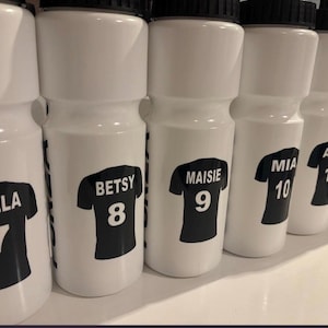 Personalised Football shirt name decal | DIY vinyl decal for water bottles or lunch boxes