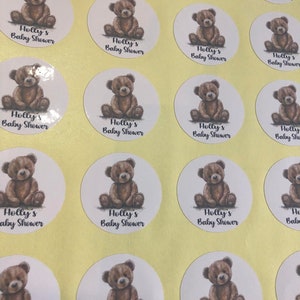 K73, Teddy Bear Envelope Seal, Baby Shower Bear Envelope Seals, Bear Stickers  for Envelopes, Teddy Bear Favor Sticker, Stickers for Bags 