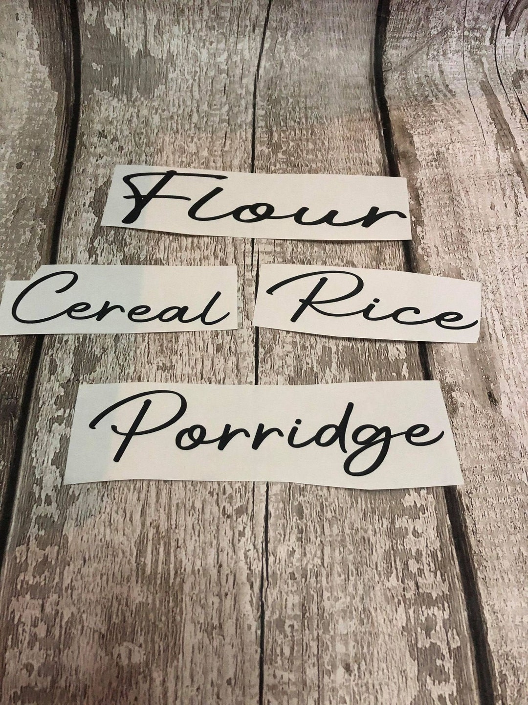 Custom Vinyl Lettering, Kitchen Labels, Storage, Organiser, Vinyl