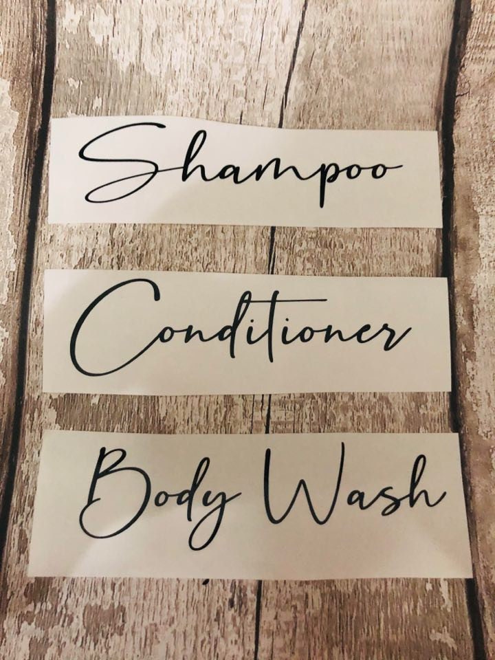 Bathroom Bottle Decals Vinyl Stickers Labels Shampoo Etsy