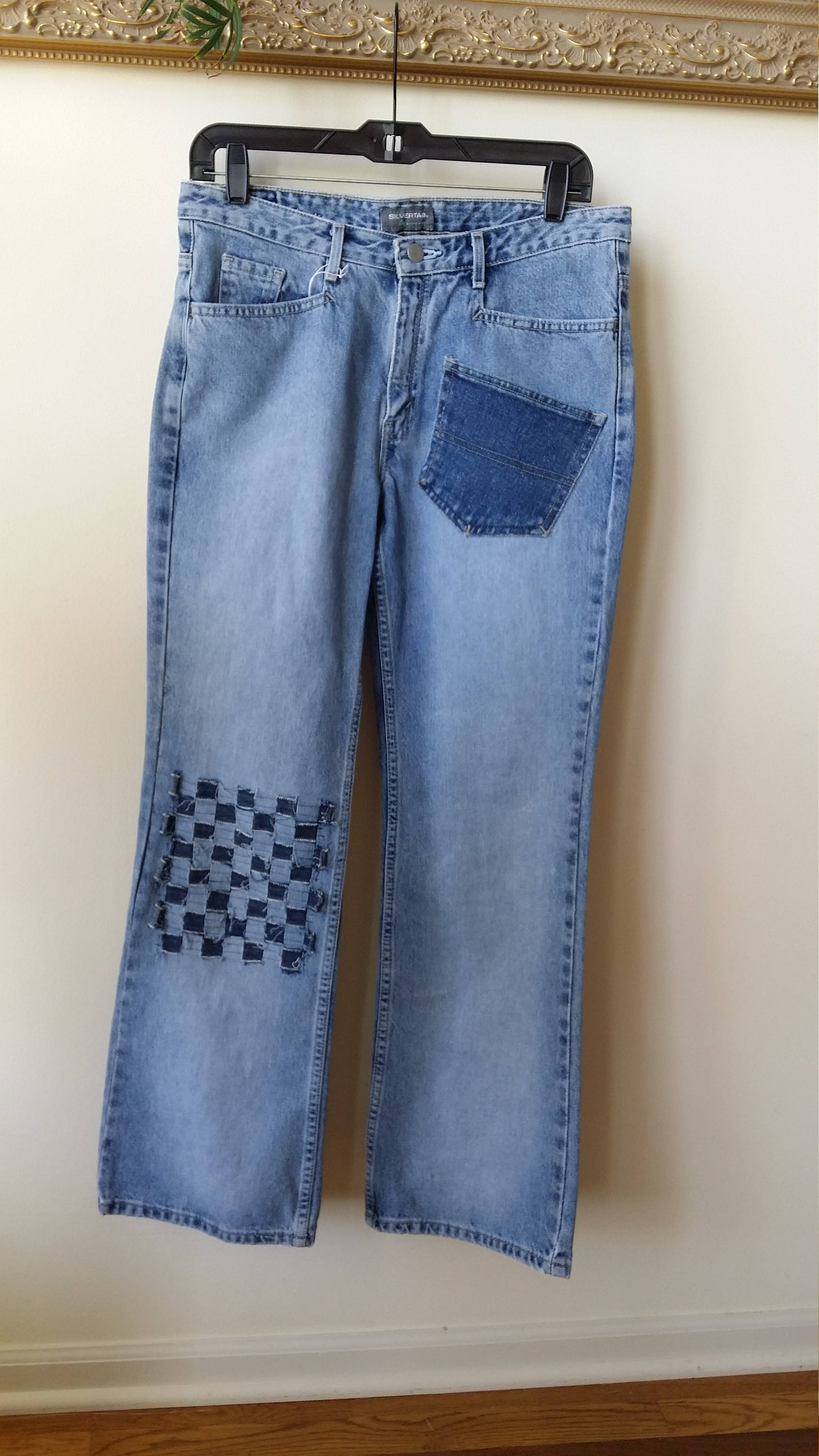 RESTYLED LEVIS JEANS with Hand-Woven Design Size 9 | Etsy