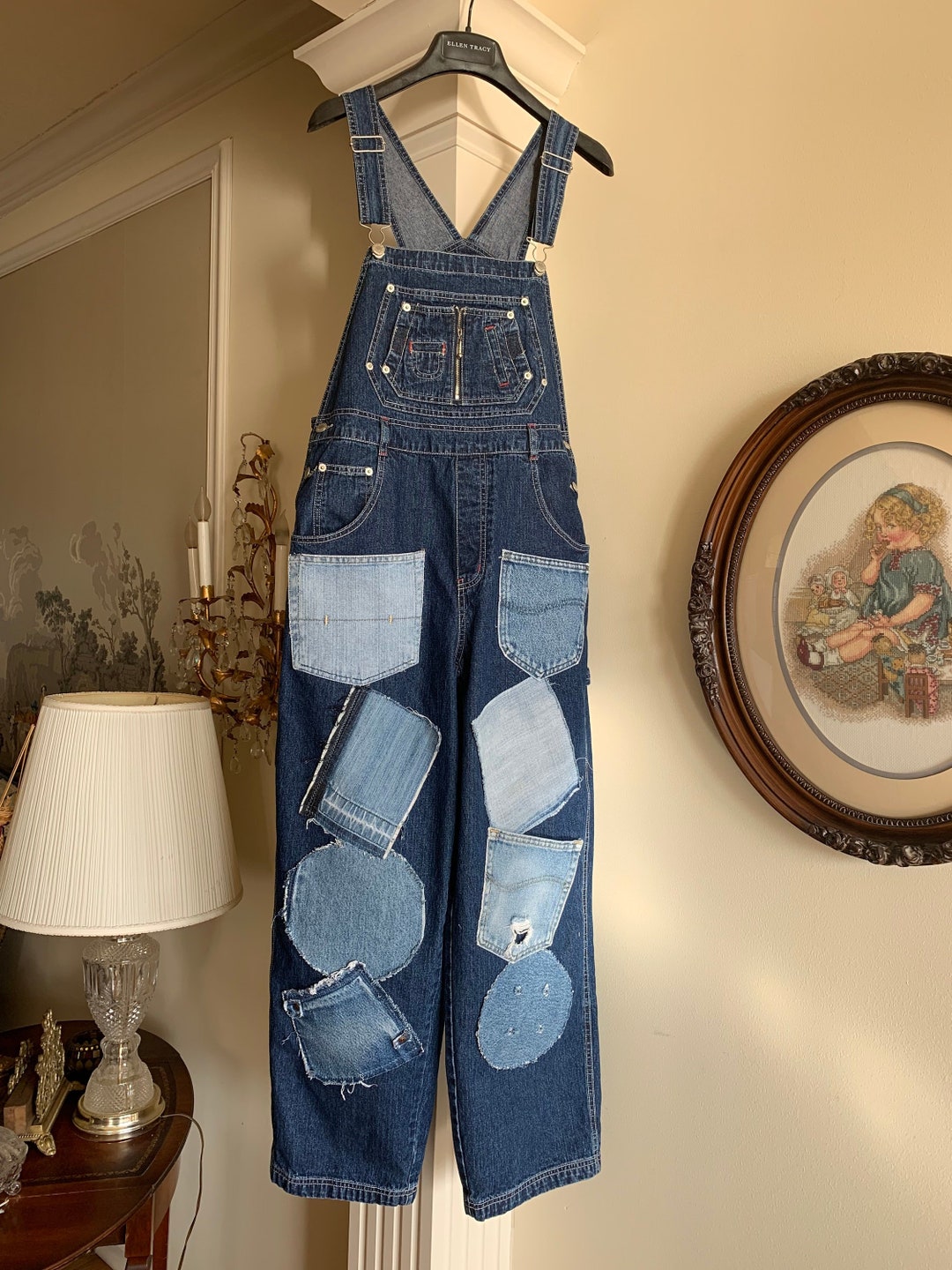 Distressed Faded Patch Overalls