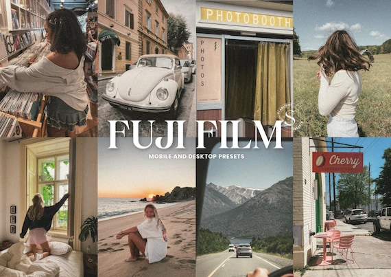20 Fuji Film Lightroom Presets, Vintage Analog Photography, Mobile & Desktop