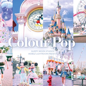 5 Lightroom Presets COLOUR POP Instagram Mobile Preset / Aesthetic Travel Filter / Theme Park Preset / Influencer DNG