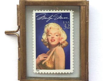 Marilyn Monroe Dekor - Marilyn Monroe Kunst - Manche mögen's heiß - Film Gastgeschenke - Miniatur Rahmen - US Briefmarken - Geschenke unter 10 Jahren