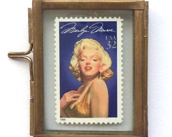 Marilyn Monroe Decor - Marilyn Monroe Art - Some Like It Hot - Movie Party Favors - Miniature Frames - US Postage Stamps - Gifts Under 10