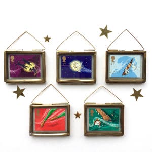 Peter Pan Kinderzimmer - Tinkerbell - Kapitän Hook - Wendy Darling - Miniatur Kunst - Vintage gerahmte Kunst - Kinderzimmer Dekor - Puppenhaus Möbel