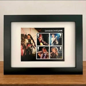 David Bowie Live gerahmte Konzert-Briefmarken – Pop-Memorabilien – Musik-Kunstwerk